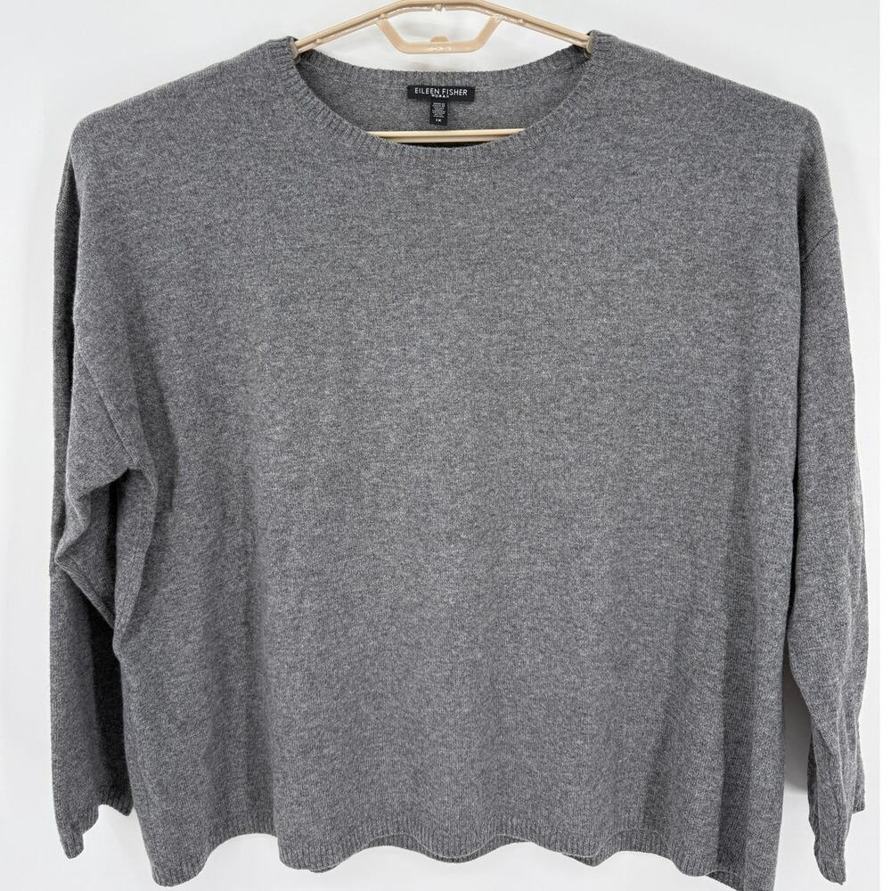 Eileen Fisher 100% Cashmere Boxy Sweater Oversized Gray Size 1X